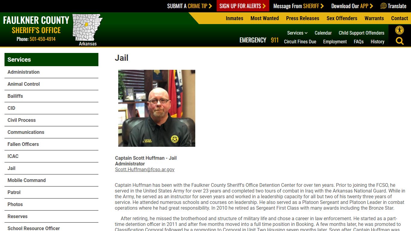 Jail - Faulkner County Sheriff's Office - Arkansas